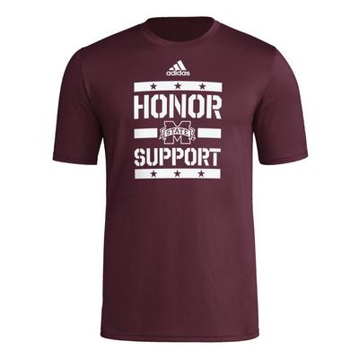 Mississippi State Adidas Military Pregame Tee