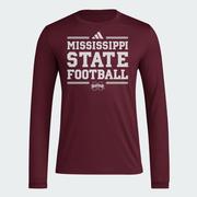  Mississippi State Adidas Practice Football Pregame Long Sleeve Tee