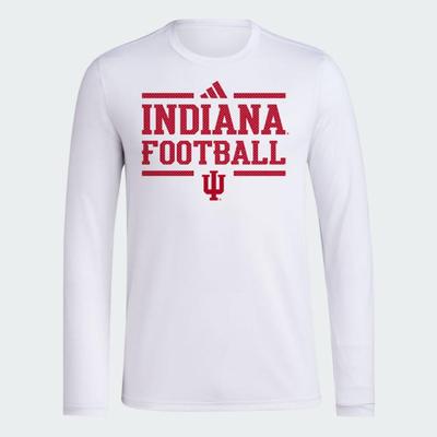 Indiana Adidas Practice Football Pregame Long Sleeve Tee