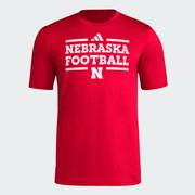  Nebraska Adidas Practice Football Pregame Tee