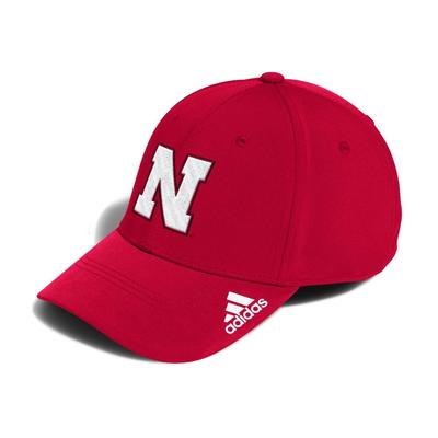 Nebraska Adidas Primary Logo Poly Stretch Flex Cap