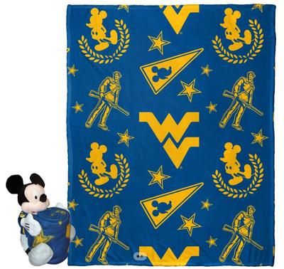 West Virginia Northwest Pennant Mickey Pillow & Silk Throw Set