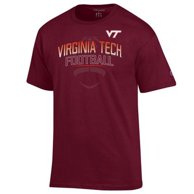 Virginia Tech Champion Arch Over Tonal Football Tee