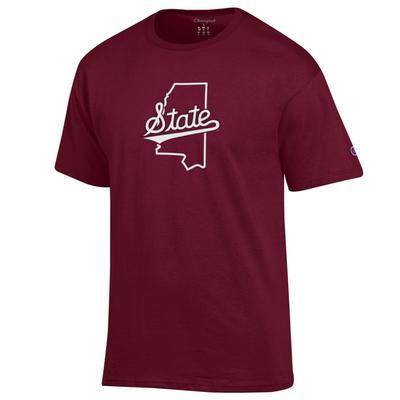 Mississippi State Champion Logo Over State Tee