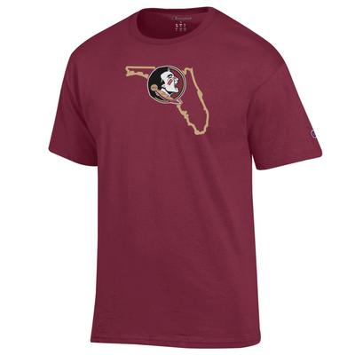Florida State Champion Logo Over State Tee