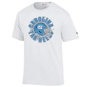  Unc Champion Circle With Helmet Over Field Tee