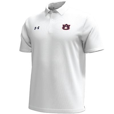 Auburn Under Armour Micro Stripe Polo WHITE