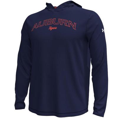 Auburn Under Armour Long Sleeve Knockout Hooded Tee NAVY