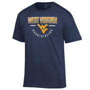  West Virginia Champion Straight Over Logo Reverse Arch Tee