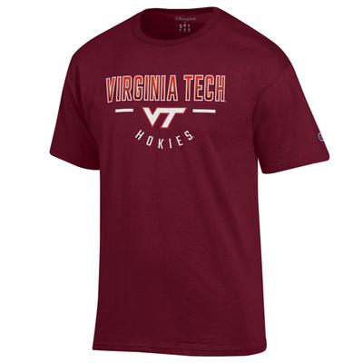 Virginia Tech Champion Straight Over Logo Reverse Arch Tee