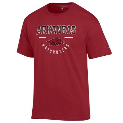 Arkansas Champion Straight Over Logo Reverse Arch Tee