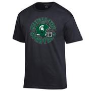  Michigan State Champion Circle With Helmet Over Field Tee