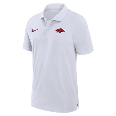 Arkansas Nike Woven Polo WHITE