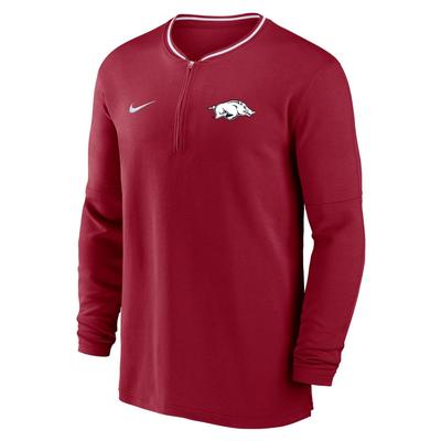 Arkansas Nike Dri-Fit Half Zip Coach Top CRIMSON