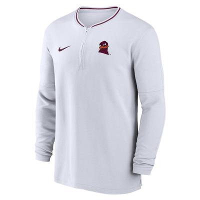 Virginia Tech Nike Dri-Fit Half Zip Coach Top WHITE