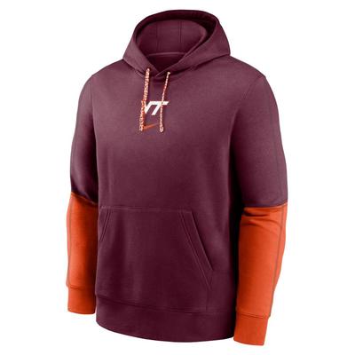 Virginia Tech Nike Team Issue Club Hoodie DK_MAROON