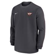  Virginia Tech Nike Coach Long Sleeve Crew Top