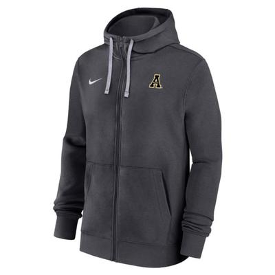 App State Nike Team Issue Full Zip Club Hoodie