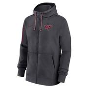  Virginia Tech Nike Team Issue Full Zip Club Hoodie