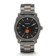  Clemson Fossil Machine Smoke Stainless Steel Watch