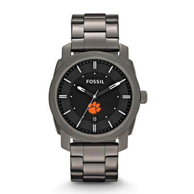 Clemson Fossil Machine Smoke Stainless Steel Watch