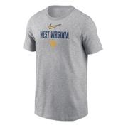  West Virginia Nike Youth Legend Swoosh Team Logo Tee