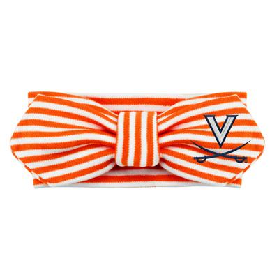 Virginia Infant Striped Hair Knot ORG/WHT