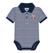  Virginia Creative Knitwear Infant Striped Polo Bodysuit