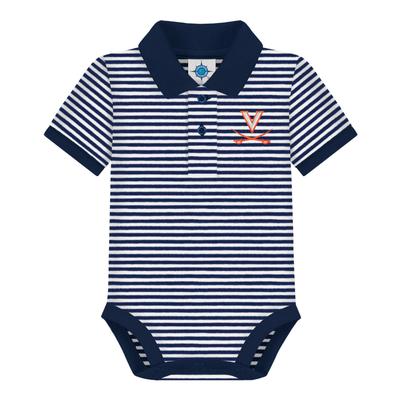 Virginia Creative Knitwear Infant Striped Polo Bodysuit