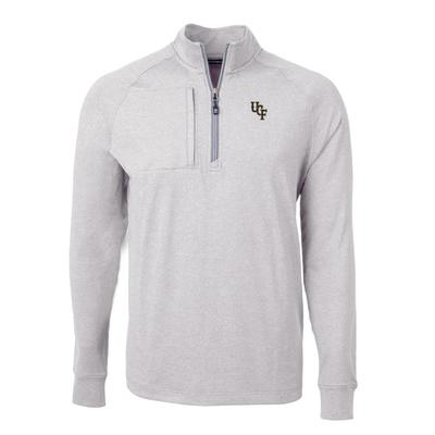 UCF Baseball Cutter & Buck Men's Adapt Eco Knit Heather 1/4 Zip Pullover