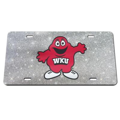 Western Kentucky Glitter License Plate