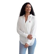  Virginia Chicka- D Leisure Long Sleeve Button Up Logo Top