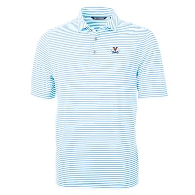 Virginia Cutter and Buck Striped Virtue Eco Pique Polo ATLAS