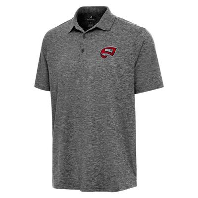 Western Kentucky Antigua Par 3 Polo BLACK_HTHR