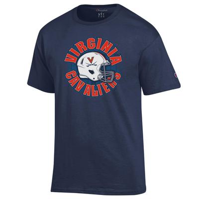 Virginia Champion Circle with Helmet Over Field Tee