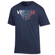  Virginia Champion Wordmark Basketball Over Logo/Net Tee