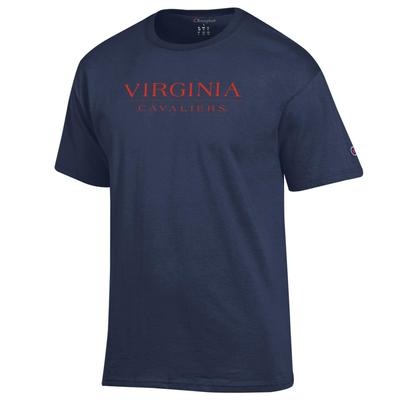 Virginia Hoos Champion Straight Wordmark Tee