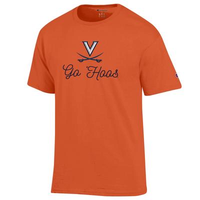 Virginia Hoos Champion Logo Over Script Tee