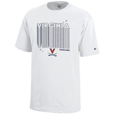 Virginia Champion YOUTH Wordmark Repeat Over Logo Tee