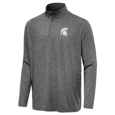 Michigan State Antigua Hunk 1/4 Zip Pullover BLACK_HTHR