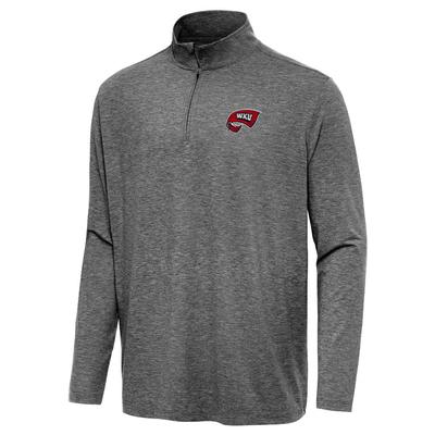 Western Kentucky Antigua Hunk 1/4 Zip Pullover BLACK_HTHR