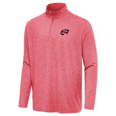 Western Kentucky Antigua Hunk 1/4 Zip Pullover DARK_RED_HTHR