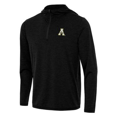 App State Antigua Tidy 1/4 Zip Pullover Hoodie BLACK_HTHR