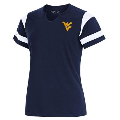 West Virginia Antigua Women's Encounter Knit Top