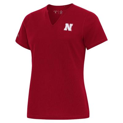 Nebraska Antigua Women's Traveler Rib Top