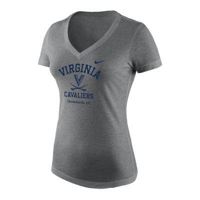 Virginia Nike Women`s Tri-Blend Mid-V Tee