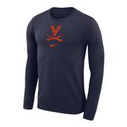  Virginia Nike Dri- Fit Legend V- Sabre Long Sleeve Tee