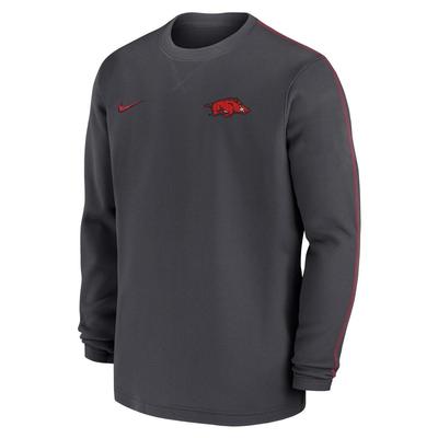 Arkansas Nike Coach Long Sleeve Crew Top