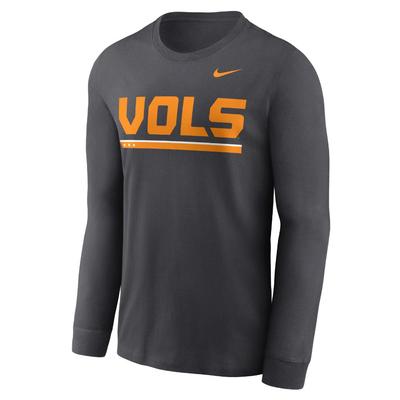 Tennessee Nike Smokey Grey Cotton Long Sleeve Tee