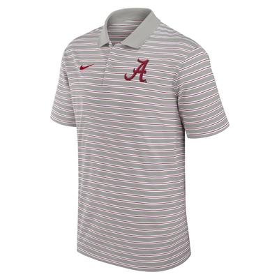 Alabama Nike Victory Stripe Polo GRY/WHT/CRIM